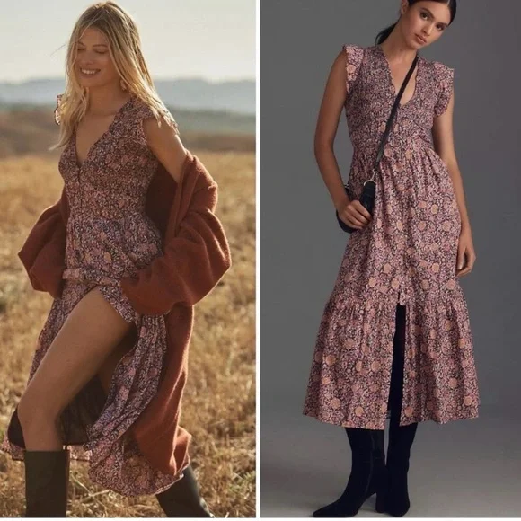 Anthropologie the peregrine midi dress size large - Picture 1 of 3